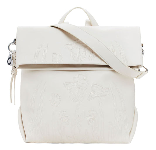 Rucsac Desigual Etherea Lovington cu Broderie Florală - Crudo (Bej) | Model 25SAKP29