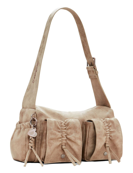 Geantă de Umăr Desigual Modus Habana Long - Alb/Taupe | Model 25SAXP59