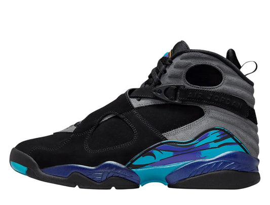 Sneakers Jordan Air 8 Retro “Aqua” 2025 (Model 305381-006) – sneakers bărbați, high-top, negri