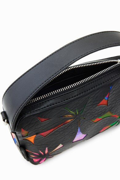 Geantă Crossbody Desigual cu Decupaje - Negru/Portocaliu/Albastru