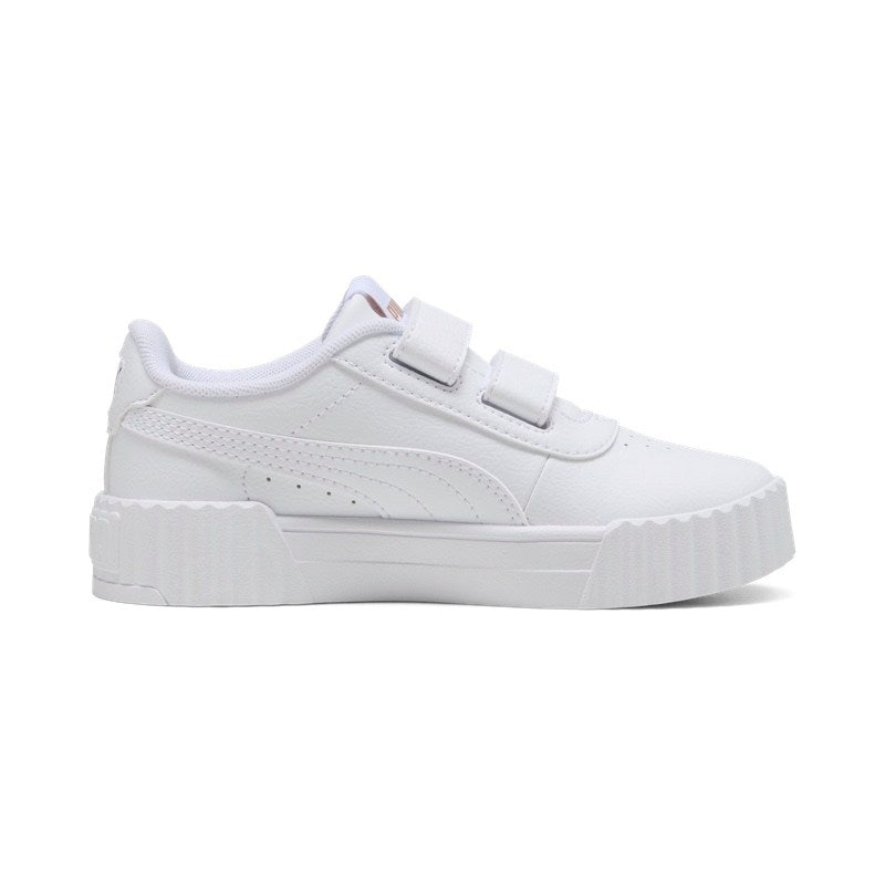 Puma Carina 3.0 V PS – pantofi sport fete, copii (PS), alb | Model 401478-01