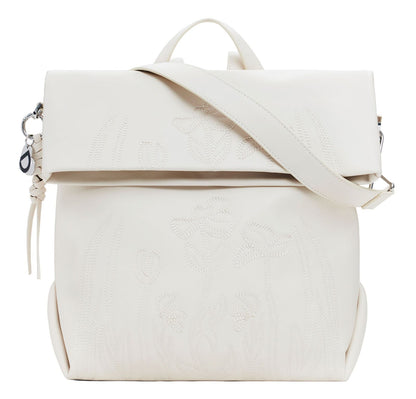 Rucsac Desigual Etherea Lovington cu Broderie Florală - Crudo (Bej) | Model 25SAKP29