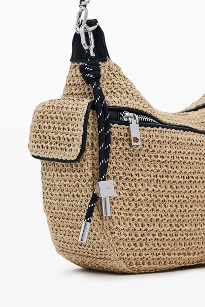 Geantă Desigual Half Logo Raffia Astana - Medie | Model 25SAXO171014