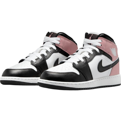 Sneaker Air Jordan 1 Mid GS Alb/Negru/Roz | Model DQ8423 100