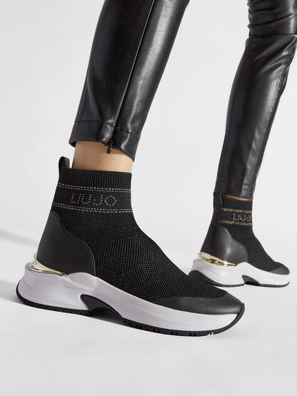 Sneakers damă Liu Jo Lily 04 Sock Black – Slip-on urban | Model BA2091