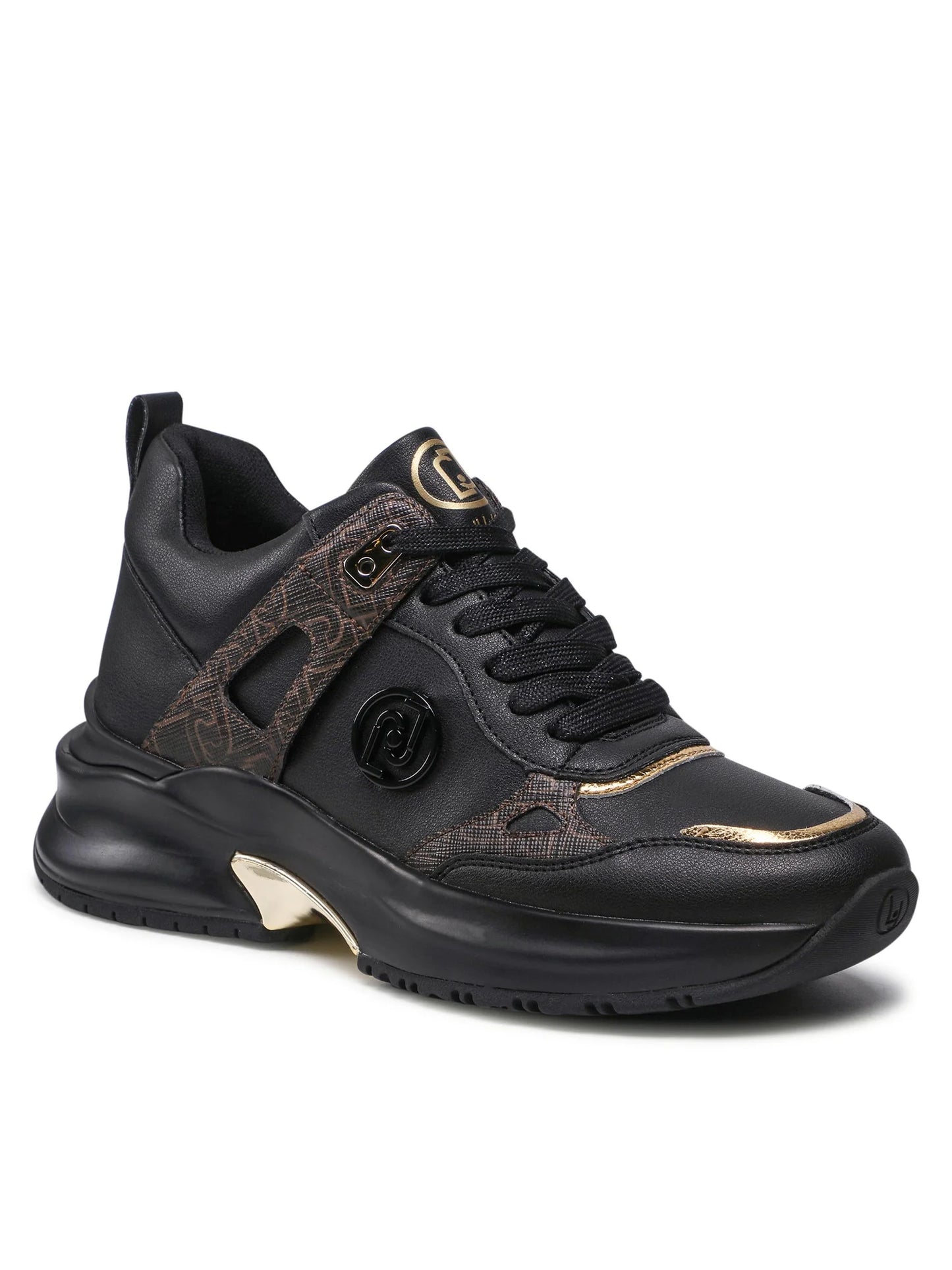 Sneakers damă Liu Jo Lily 05 Black/Gold – Design urban | Model BA2135