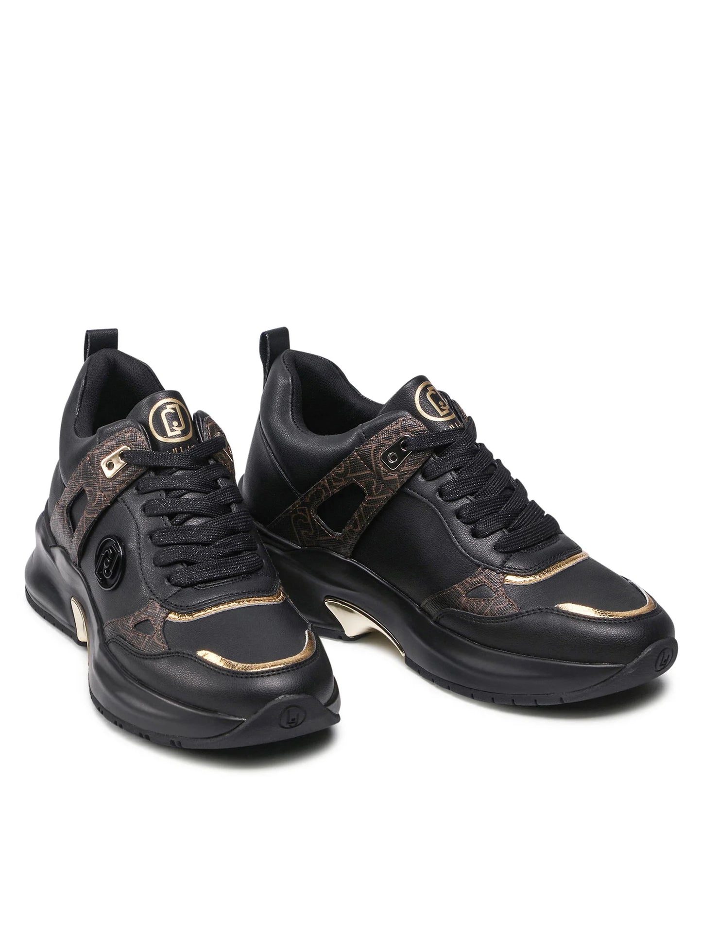 Sneakers damă Liu Jo Lily 05 Black/Gold – Design urban | Model BA2135