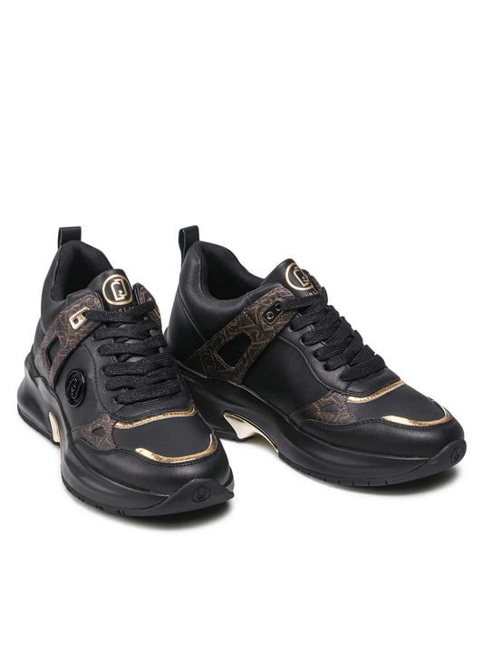 Sneakers damă Liu Jo Lily 05 Black/Gold – Design urban | Model BA2135