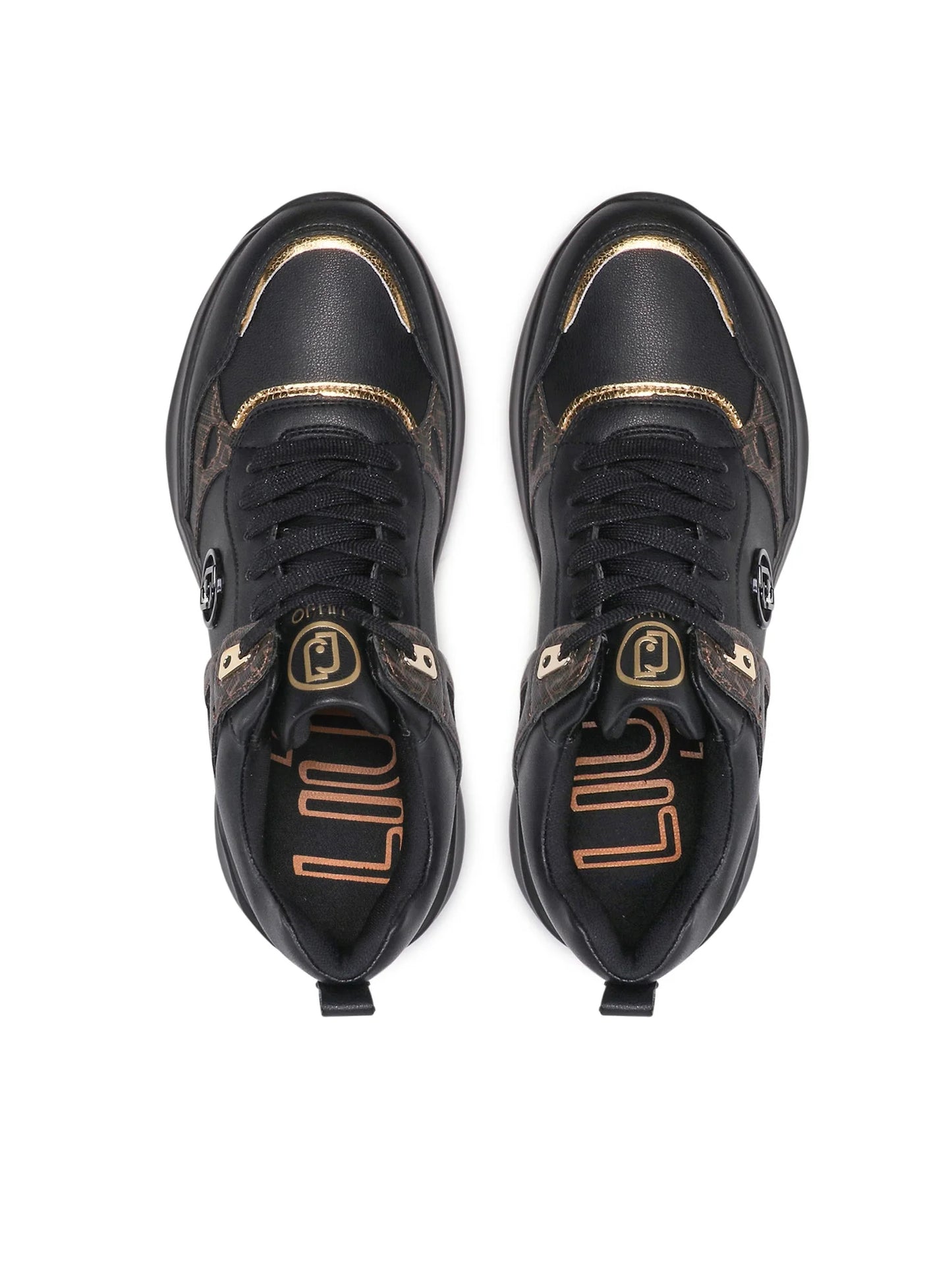 Sneakers damă Liu Jo Lily 05 Black/Gold – Design urban | Model BA2135