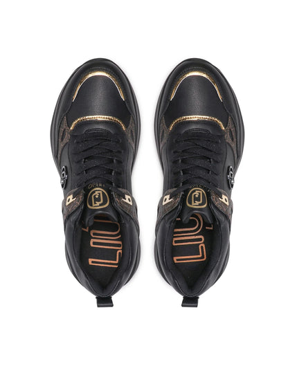 Sneakers damă Liu Jo Lily 05 Black/Gold – Design urban | Model BA2135