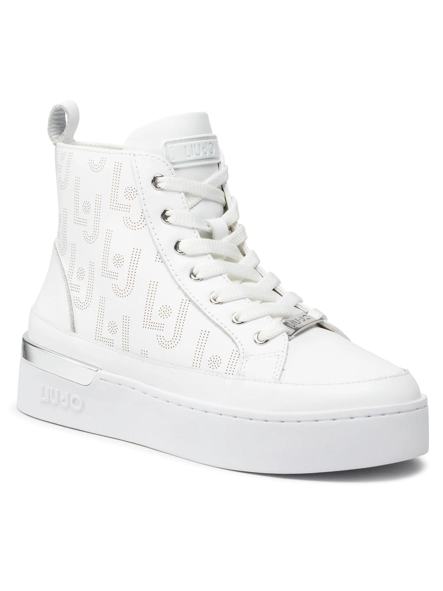 Sneakers Liu Jo Silvia White – Design urban cu fermoar și șireturi | Model BA2003