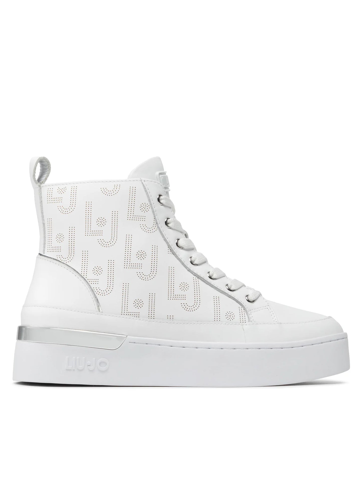Sneakers Liu Jo Silvia White – Design urban cu fermoar și șireturi | Model BA2003