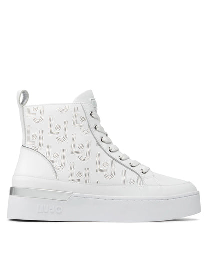 Sneakers Liu Jo Silvia White – Design urban cu fermoar și șireturi | Model BA2003