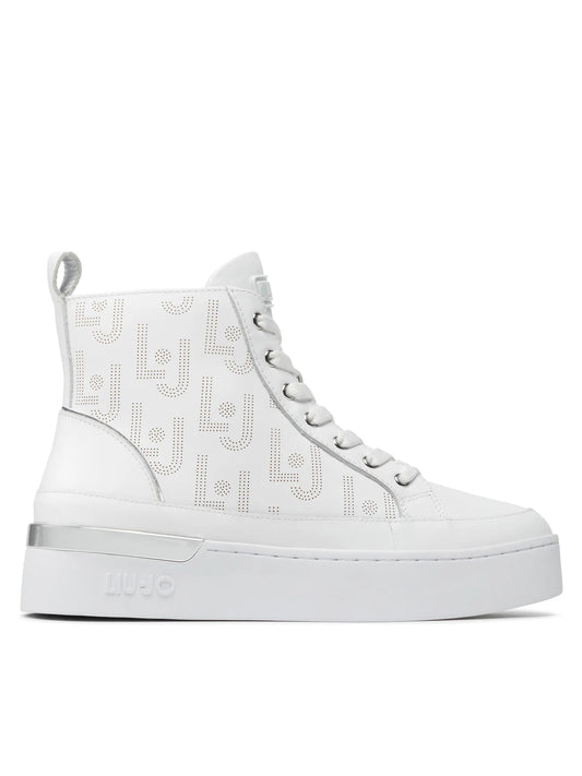 Sneakers Liu Jo Silvia White – Design urban cu fermoar și șireturi | Model BA2003