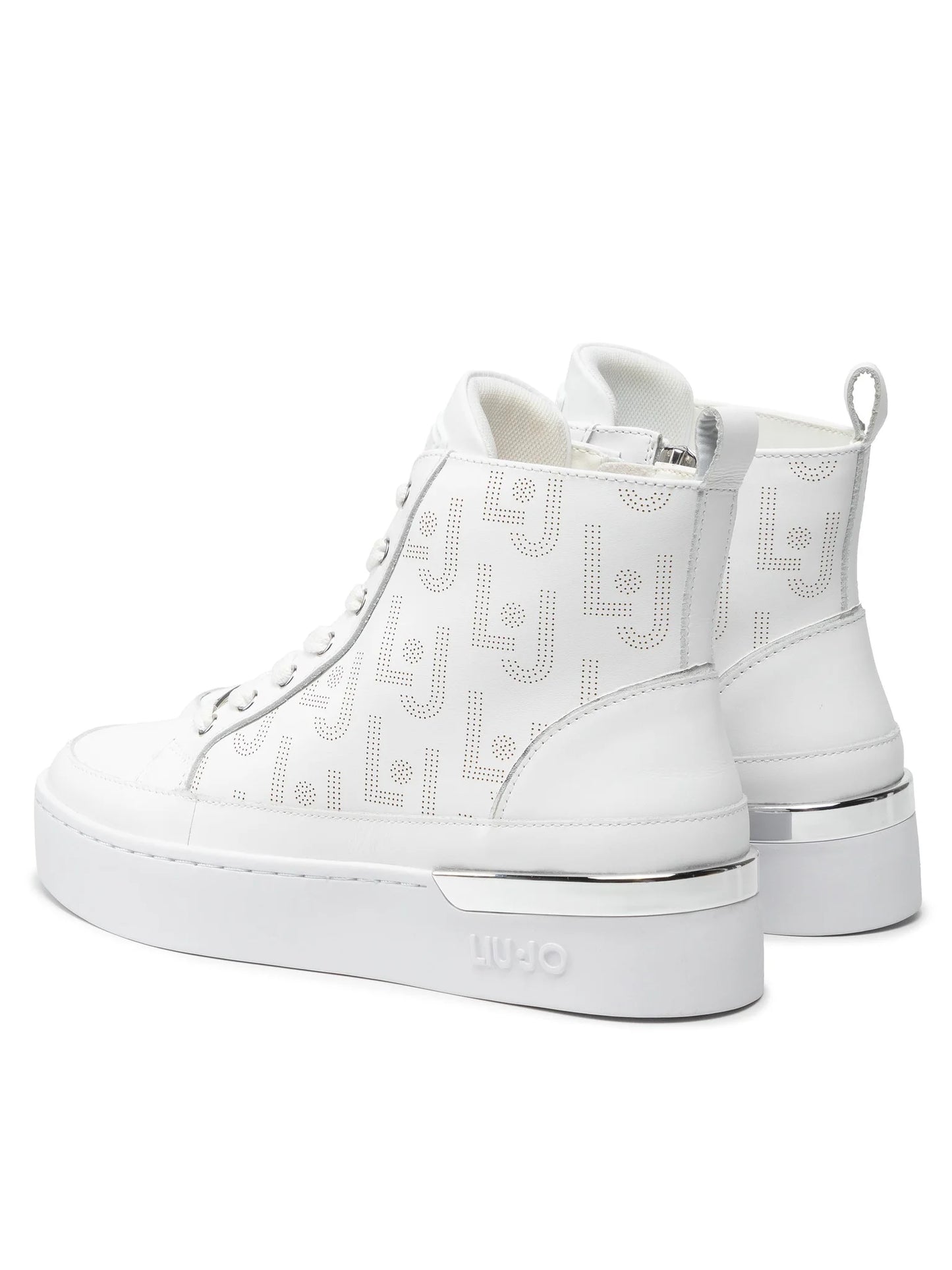 Sneakers Liu Jo Silvia White – Design urban cu fermoar și șireturi | Model BA2003