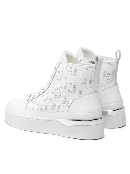 Sneakers Liu Jo Silvia White – Design urban cu fermoar și șireturi | Model BA2003