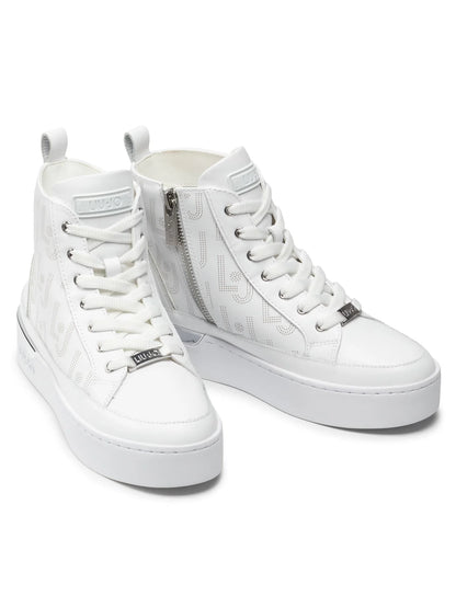 Sneakers Liu Jo Silvia White – Design urban cu fermoar și șireturi | Model BA2003