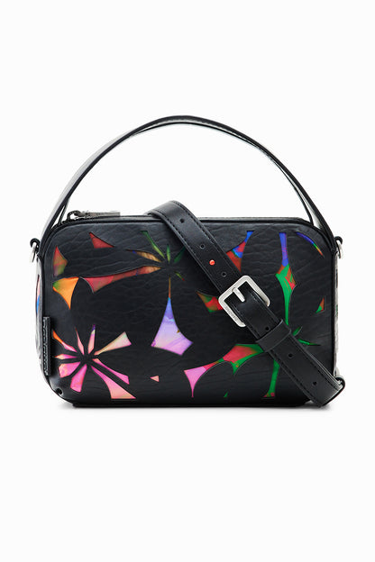 Geantă Crossbody Desigual cu Decupaje - Negru/Portocaliu/Albastru